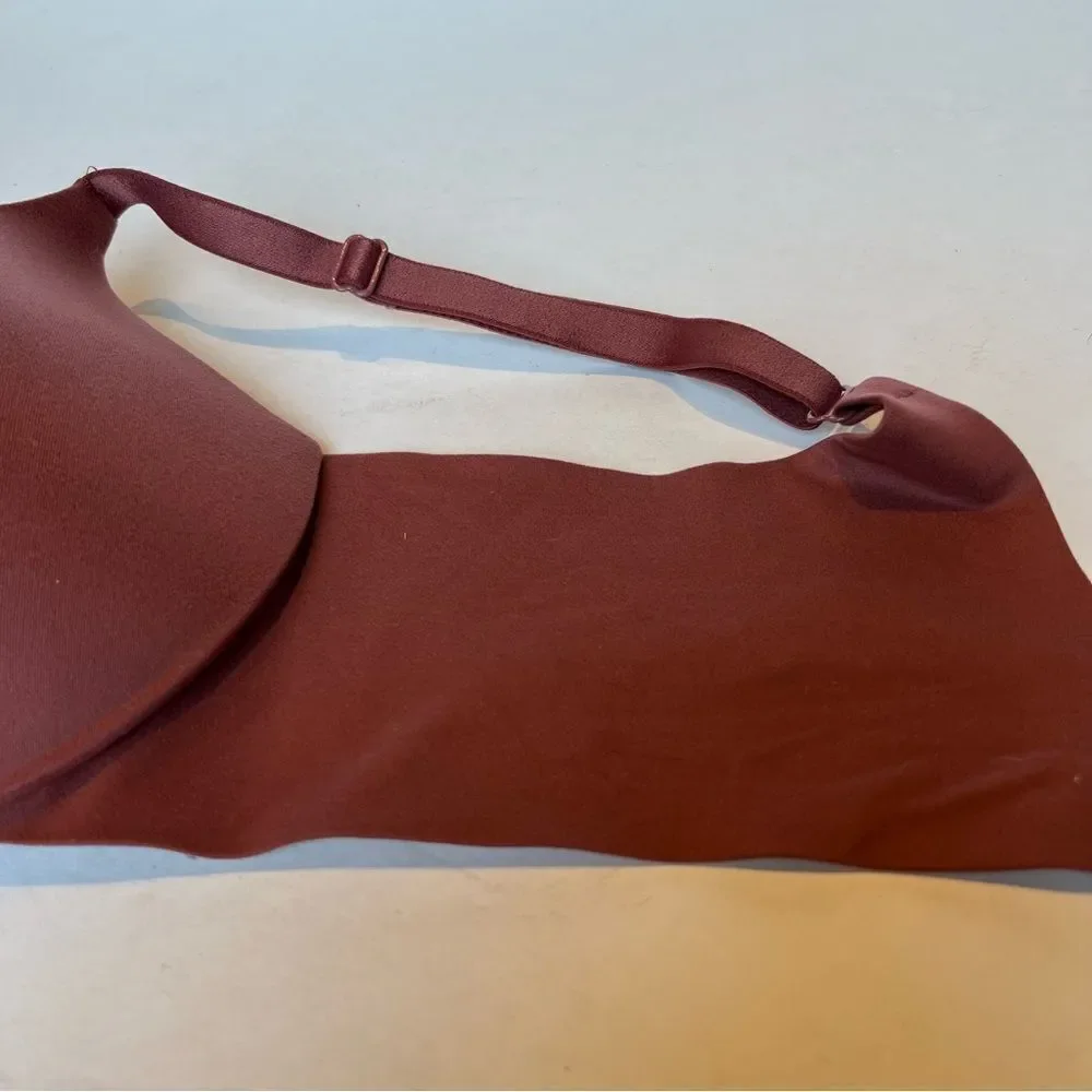 Ambrielle Light Burgundy Super Soft Plunge T-Shirt Bra Size 36C Underwire Padded